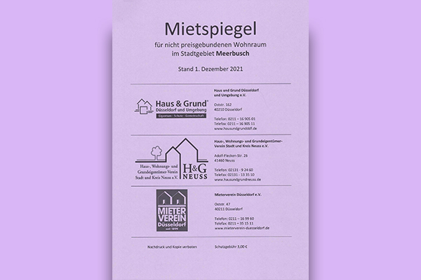 Mietspiegel Meerbusch Haus und Grund Düsseldorf